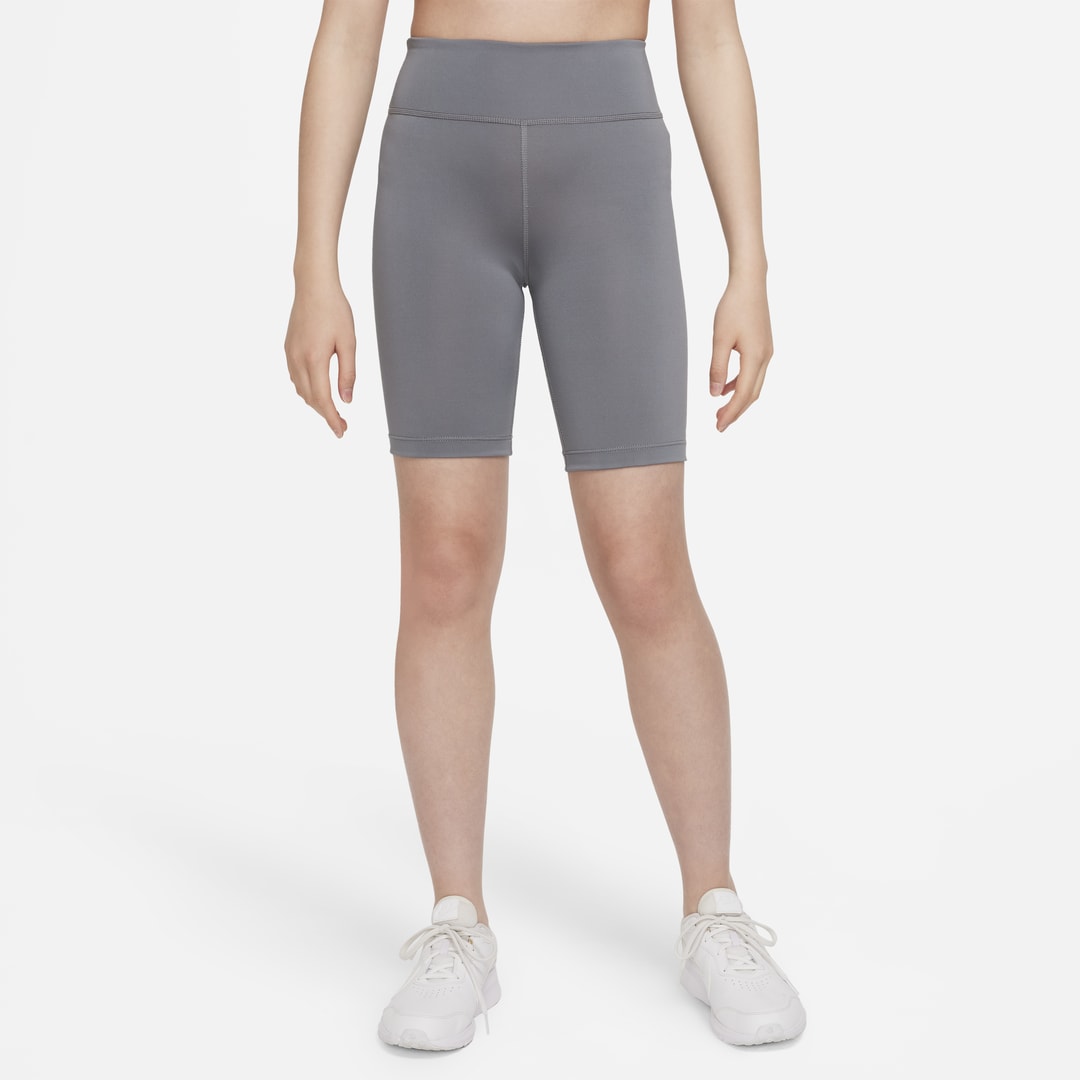 Nike One Big Kids' (girls') Biker Shorts In Grey