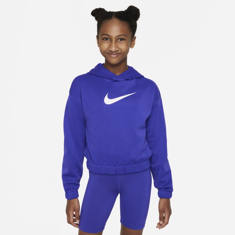Nike Therma-FIT Older Kids' (Girls') Pullover Hoodie - Blue