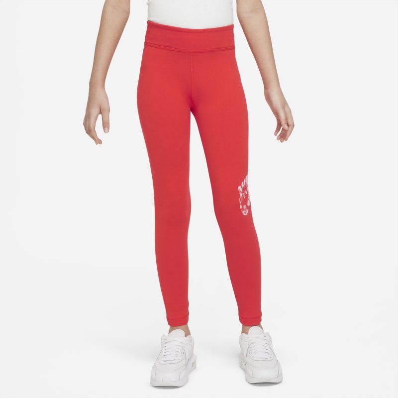 Image of Leggings stampati a vita alta Nike Sportswear - Ragazza - Rosso