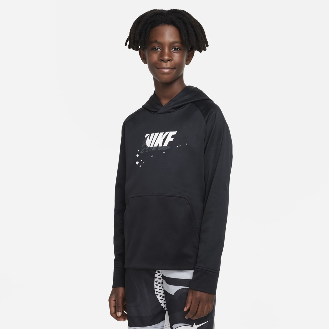 Nike Therma-fit Big Kids' (boys') Training Hoodie In Black