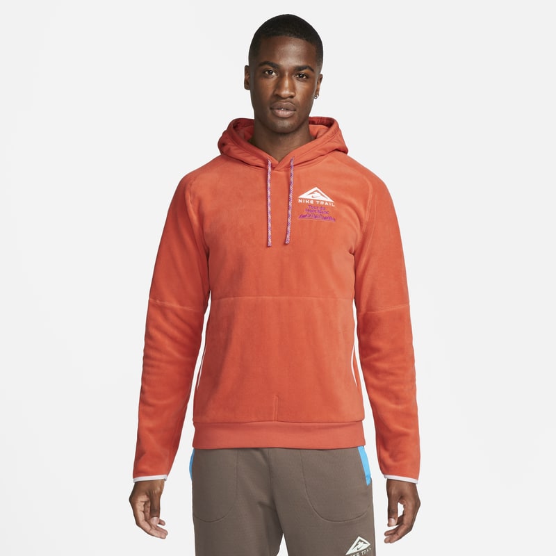 Męska bluza z kapturem do biegania w terenie Nike Trail Mount Blanc - Pomarańczowy