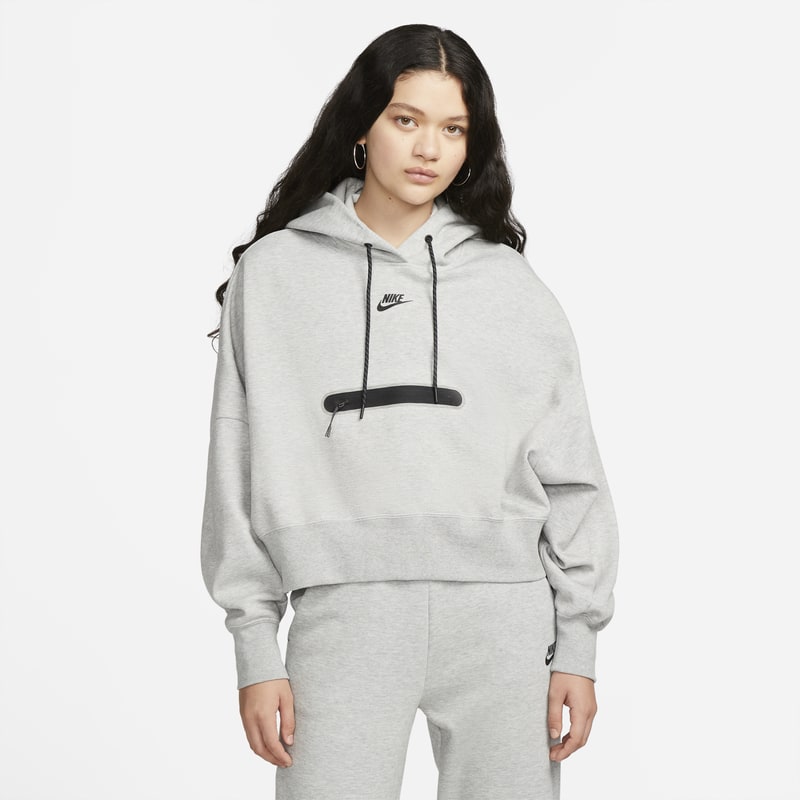 Nike Sportswear Tech Fleece Women's Over-Oversized Crop Pullover Hoodie - Grey