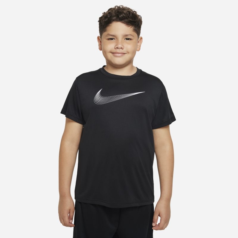 Nike Dri-FIT Older Kids' (Boys') Short-Sleeve Training Top (Extended Size) - Black