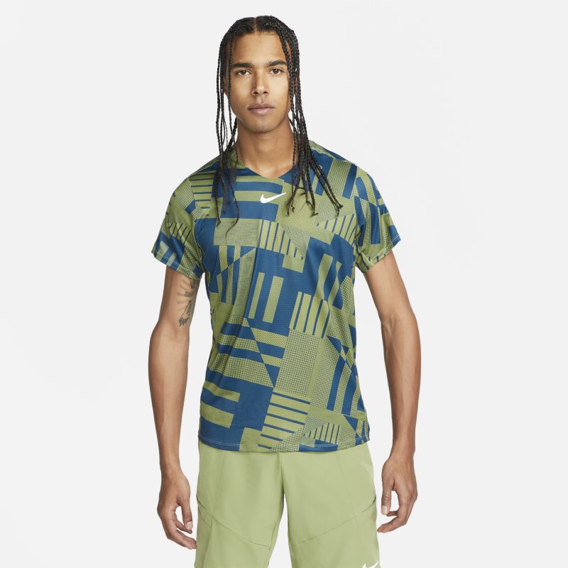 NikeCourt Dri-FIT Advantage Men's Print Tennis Top - Green