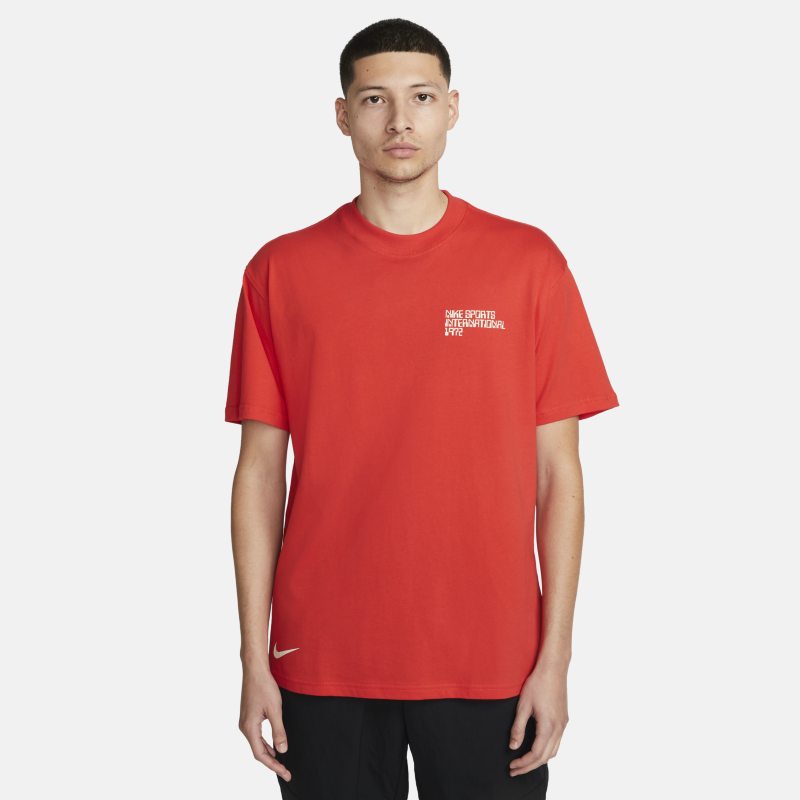 Męski T-shirt z nadrukiem Nike Sportswear Circa - Czerwony