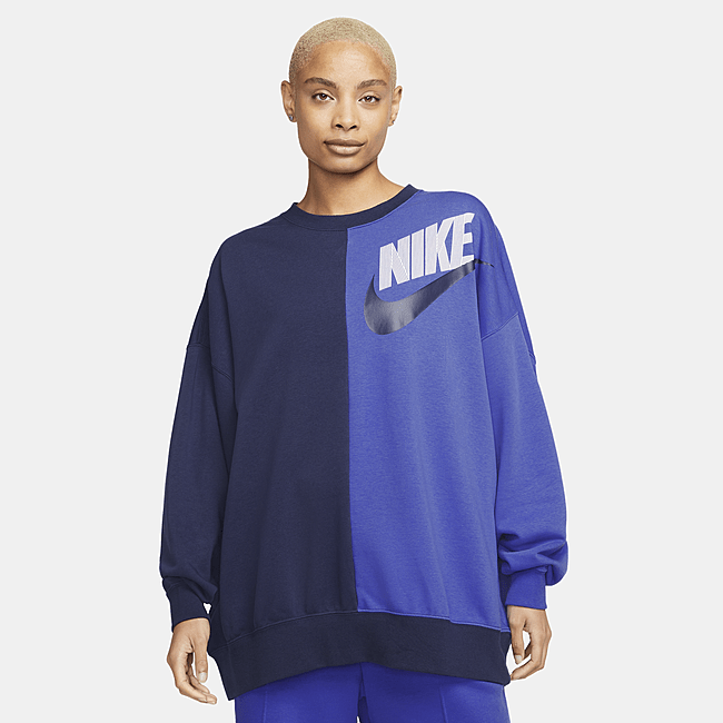 Nike Sportswear ekstra, ekstra stor dansesweatshirt i fleece - Blue