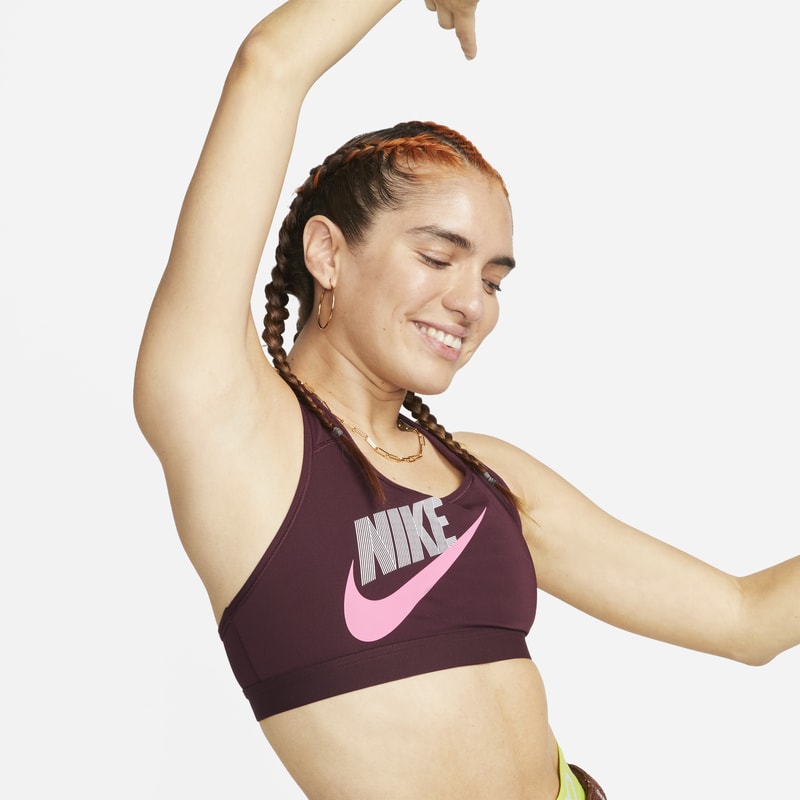 Ovadderad sport-BH Nike Dri-FIT för kvinnor - Röd