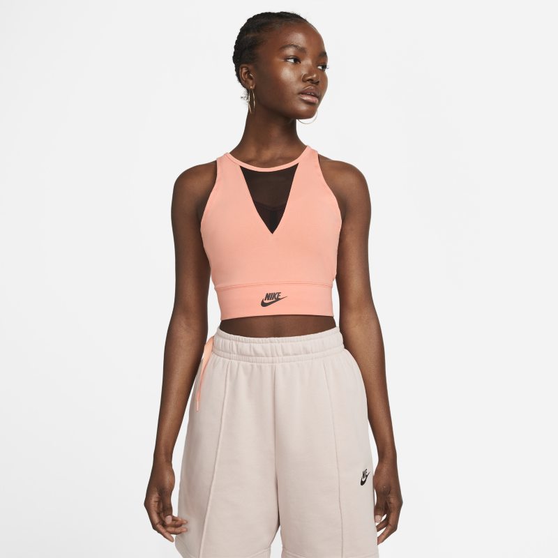 Damska koszulka bez rękawów o skróconym kroju do tańca Nike Sportswear - Różowy