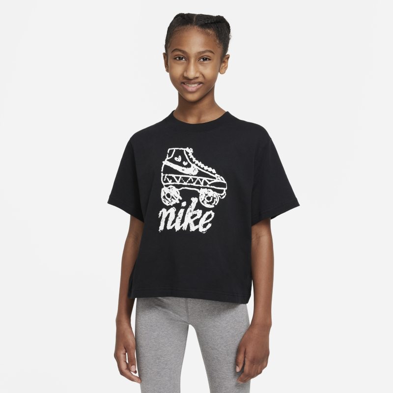 T-shirt dla dużych dzieci (dziewcząt) Nike Sportswear Icon Clash - Czerń