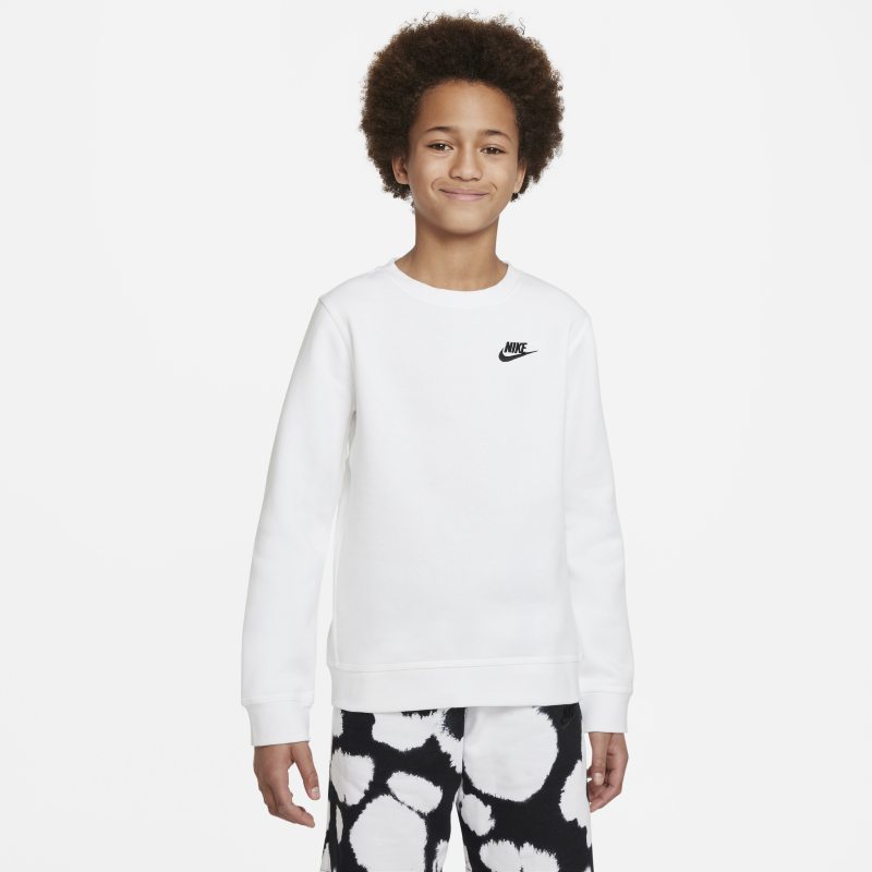 Bluza dresowa dla dużych dzieci (chłopców) Nike Sportswear Club - Biel