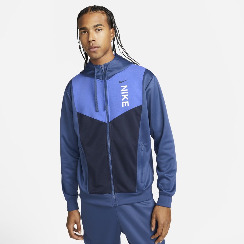 Image of Felpa con cappuccio e zip a tutta lunghezza Nike Sportswear Hybrid – Uomo - Blu