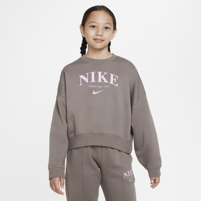 Fleecesweatshirt Nike Sportswear Trend för ungdom (tjejer) - Grå
