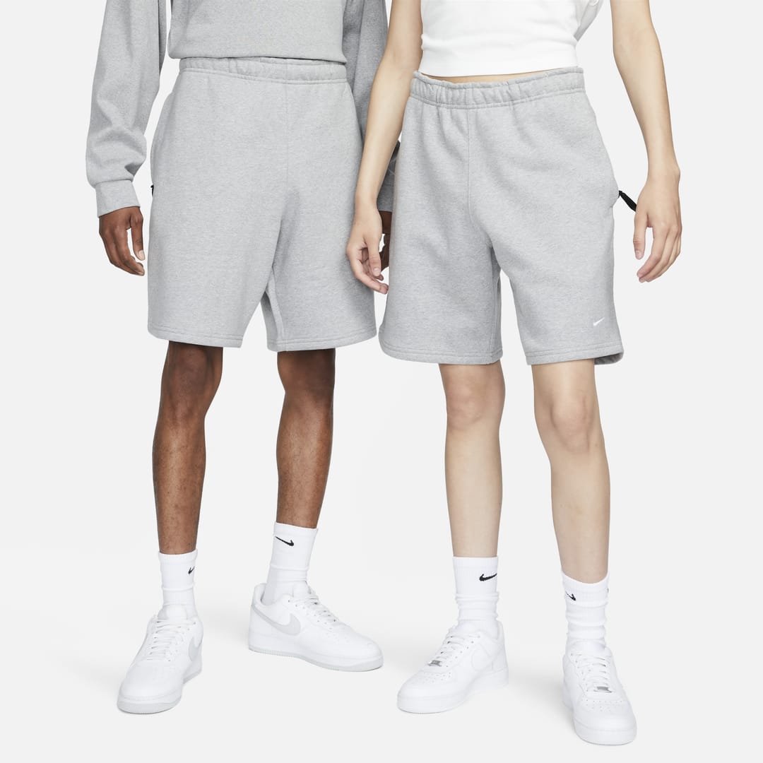 Nike Unisex Solo Swoosh Fleece Shorts In Grey