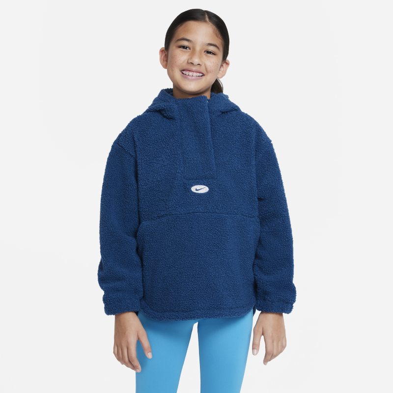 Zimowa bluza z zamkiem 1/4 dla dużych dzieci (dziewcząt) Nike Therma-FIT Icon Clash - Niebieski