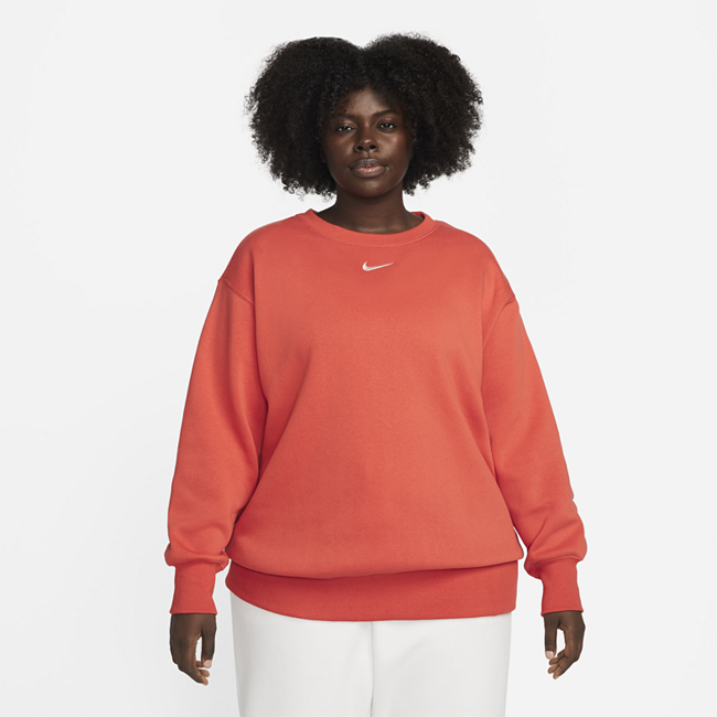 Nike Sportswear Phoenix Fleece ekstra stor sweatshirt med rund hals til dame - Orange