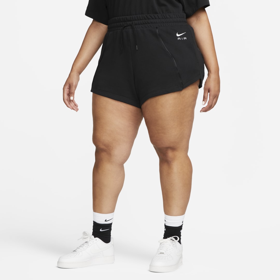 Nike Air Women's High-rise Fleece Shorts In Black