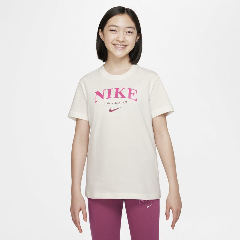 T-shirt dla dużych dzieci (dziewcząt) Nike Sportswear Trend - Biel