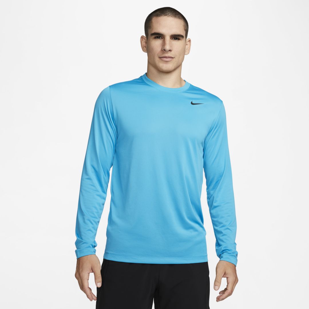 Nike Men's Dri-fit Legend Long-sleeve Fitness Top In Blue