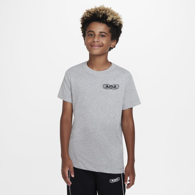 T-shirt dla dużych dzieci (chłopców) Dri-FIT Nike x LeBron - Szary