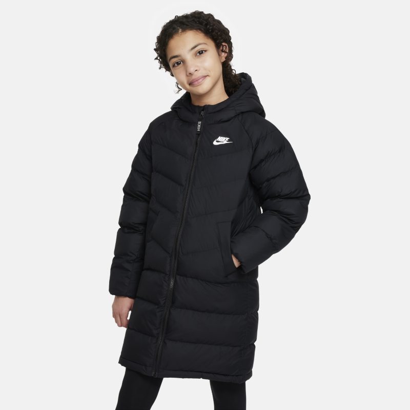 Nike Sportswear Older Kids' Synthetic-Fill Hooded Parka - Black