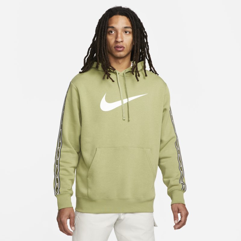 Image of Felpa pullover in fleece con cappuccio Nike Sportswear Repeat – Uomo - Verde