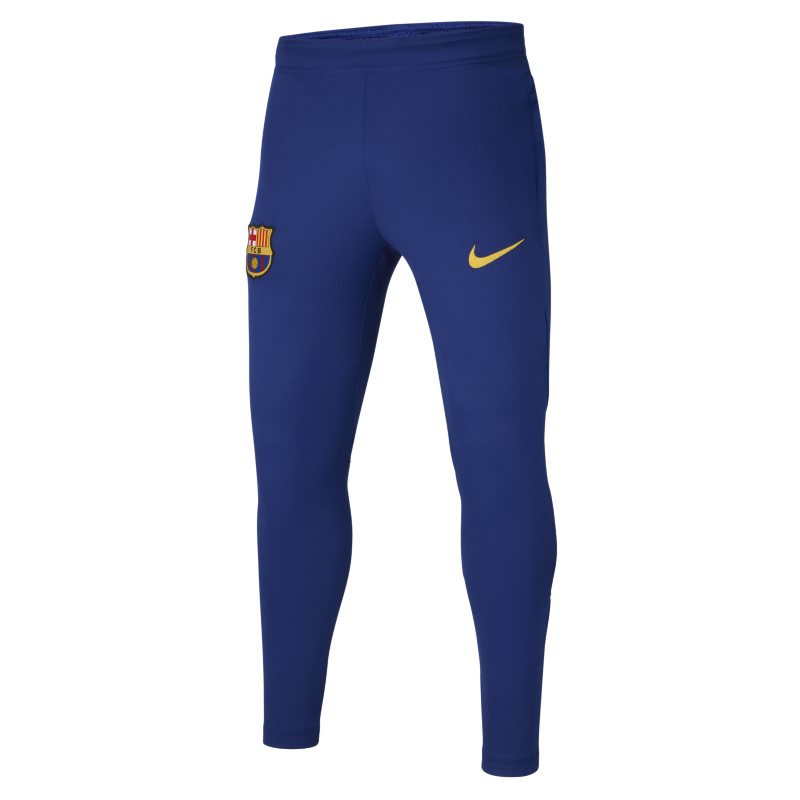 Spodnie piłkarskie z dzianiny Nike Dri-FIT dla dużych dzieci FC Barcelona Academy Pro - Niebieski