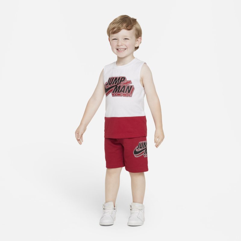 Set med linne och shorts Jordan för små barn - Röd