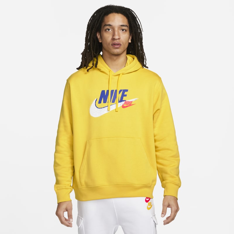 Męska dzianinowa bluza z kapturem Nike Sportswear Standard Issue - Żółć