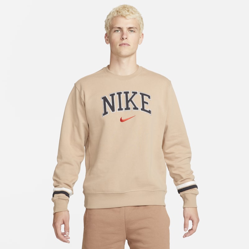 Męska bluza dresowa z dzianiny w stylu retro Nike Sportswear - Brązowy