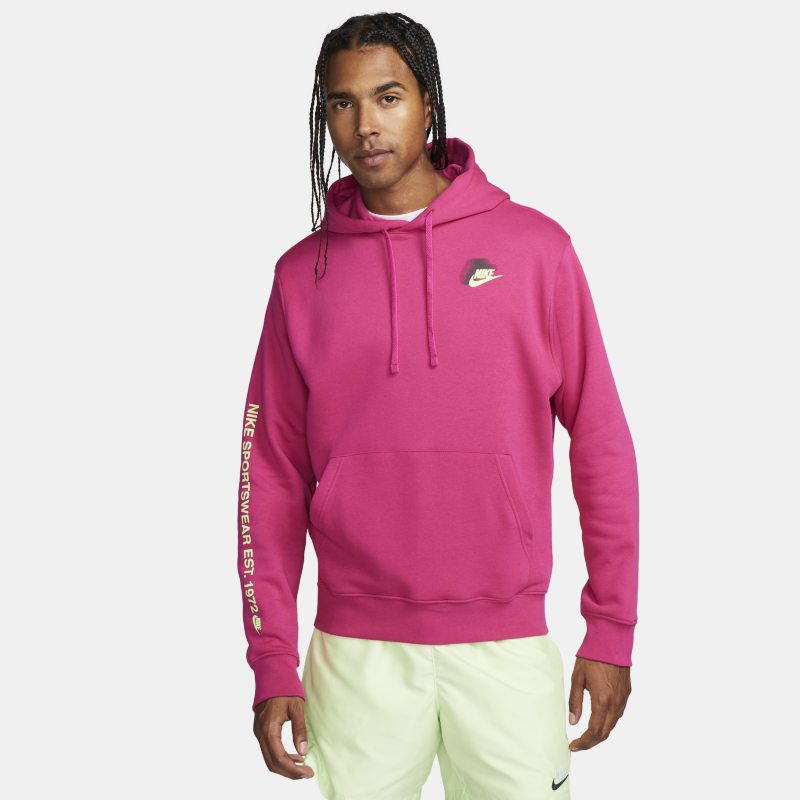 Nike Sportswear Standard Issue Men's Fleece Pullover Hoodie - Pink