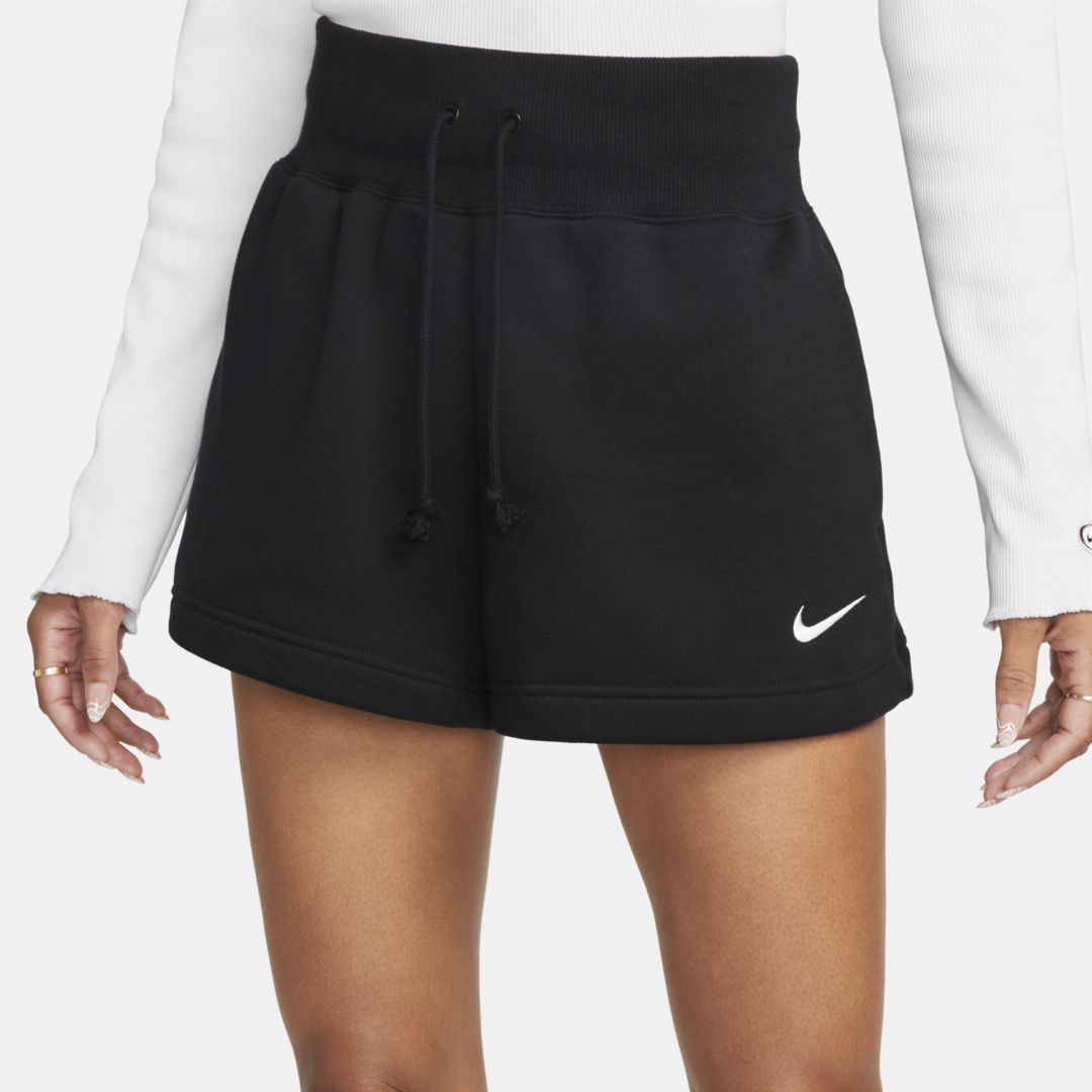 Shop Nike Women's  Sportswear Phoenix Fleece High-waisted Loose Shorts In Black