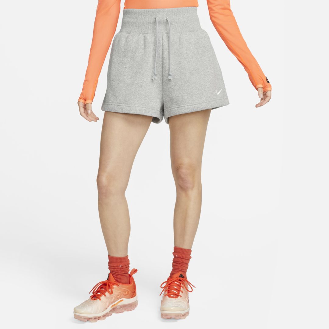 Shop Nike Women's  Sportswear Phoenix Fleece High-waisted Loose Shorts In Grey