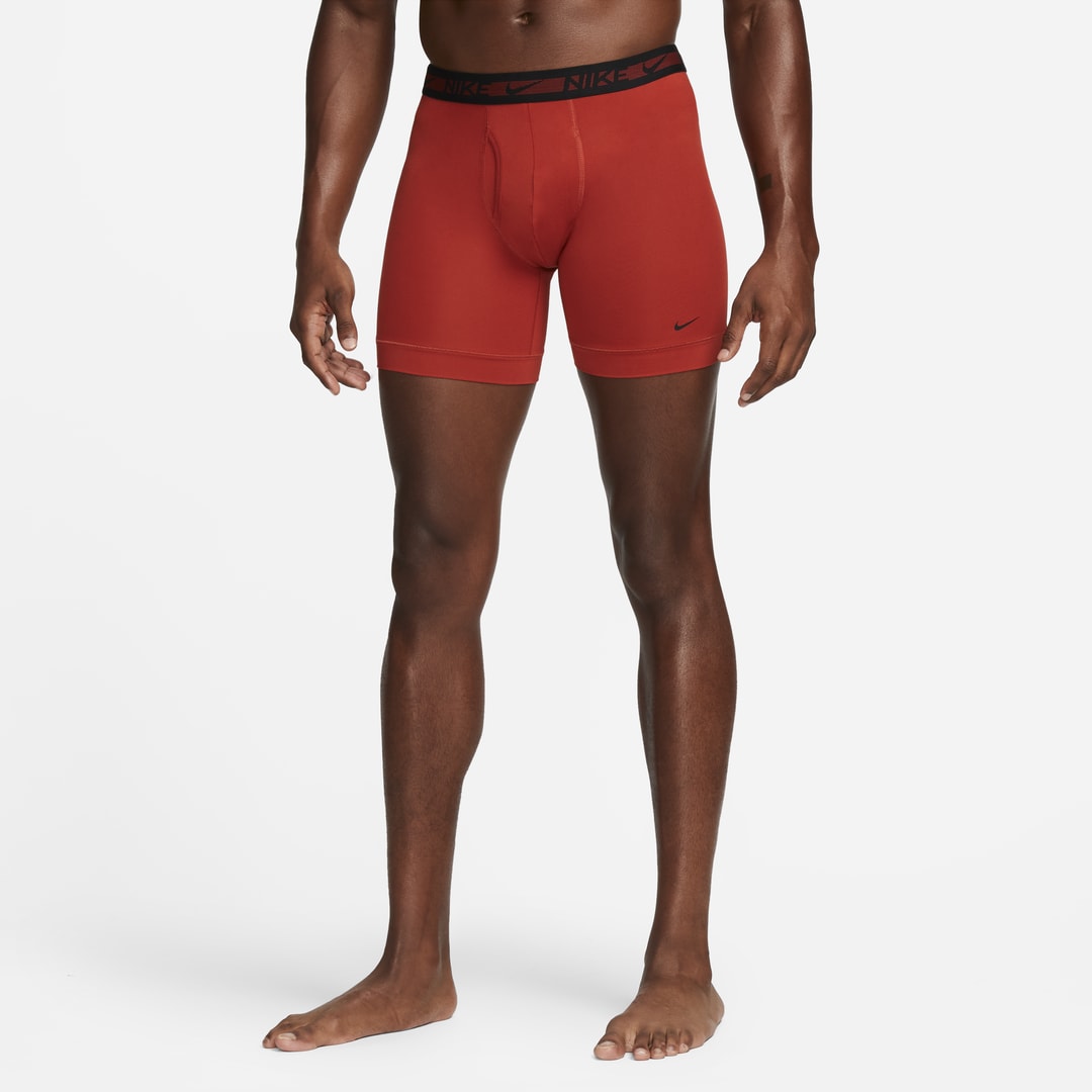 Nike Men's Dri-fit Ultra-stretch Micro Boxer Briefs (3-pack) In Red