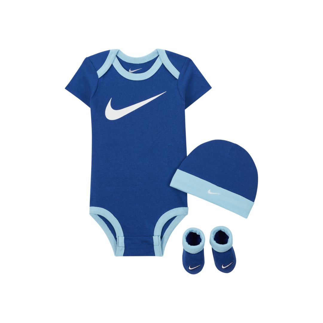 NIKE BABY (6-12M) BODYSUIT, HAT AND BOOTIES BOX SET,13018910