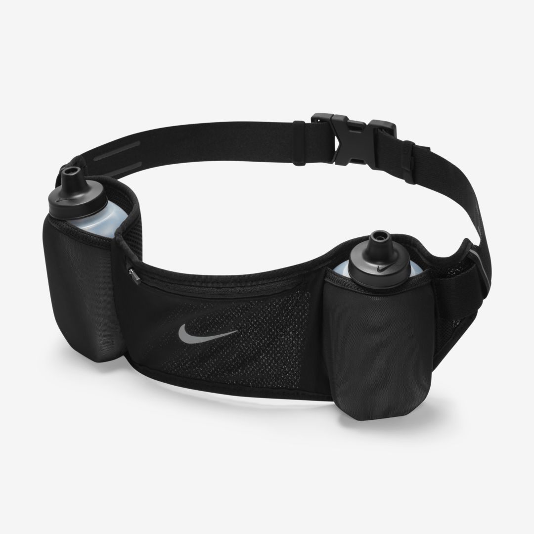 Nike 24 oz Flex Stride Double Running Hydration Belt In Black