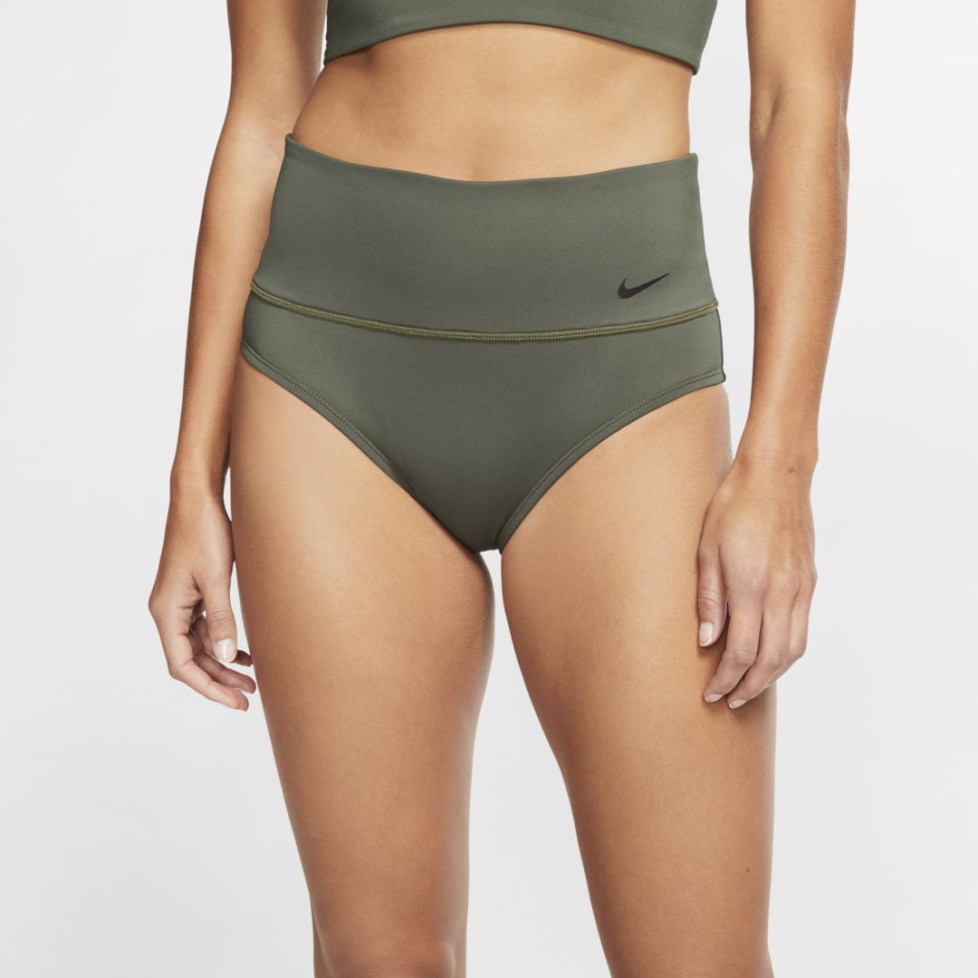 Nike Essential Women's High-waisted Swim Bottoms In Olive