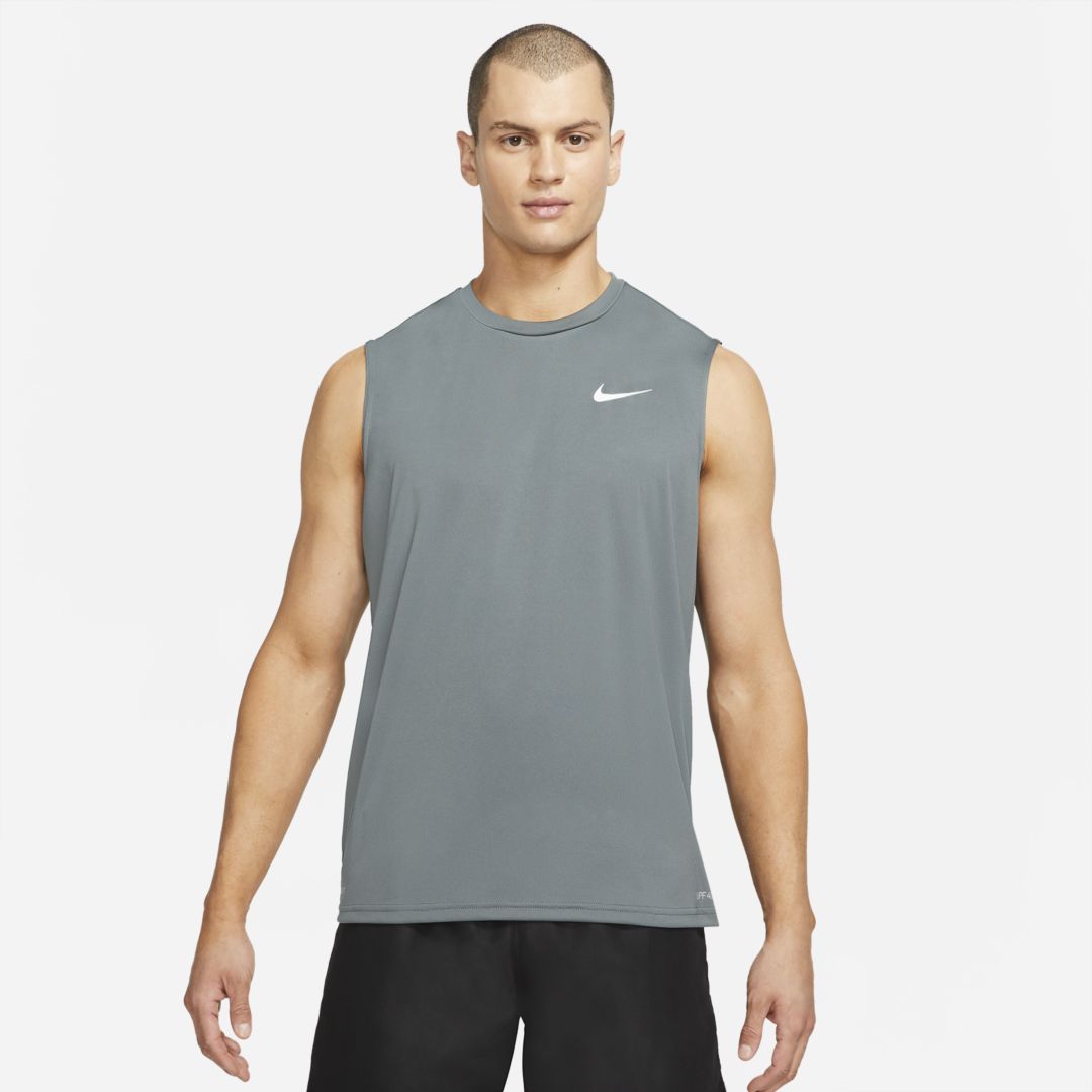 Nike Men's Essential Sleeveless Hydroguard Swim Shirt In Grey
