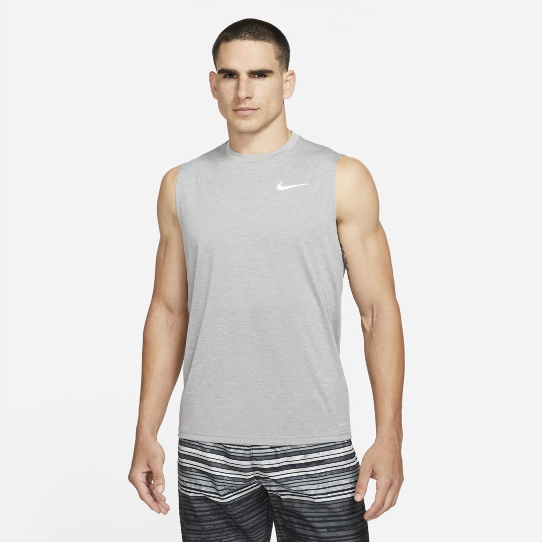 Nike Men's Heathered Sleeveless Hydroguard Swim Shirt In Particle Grey