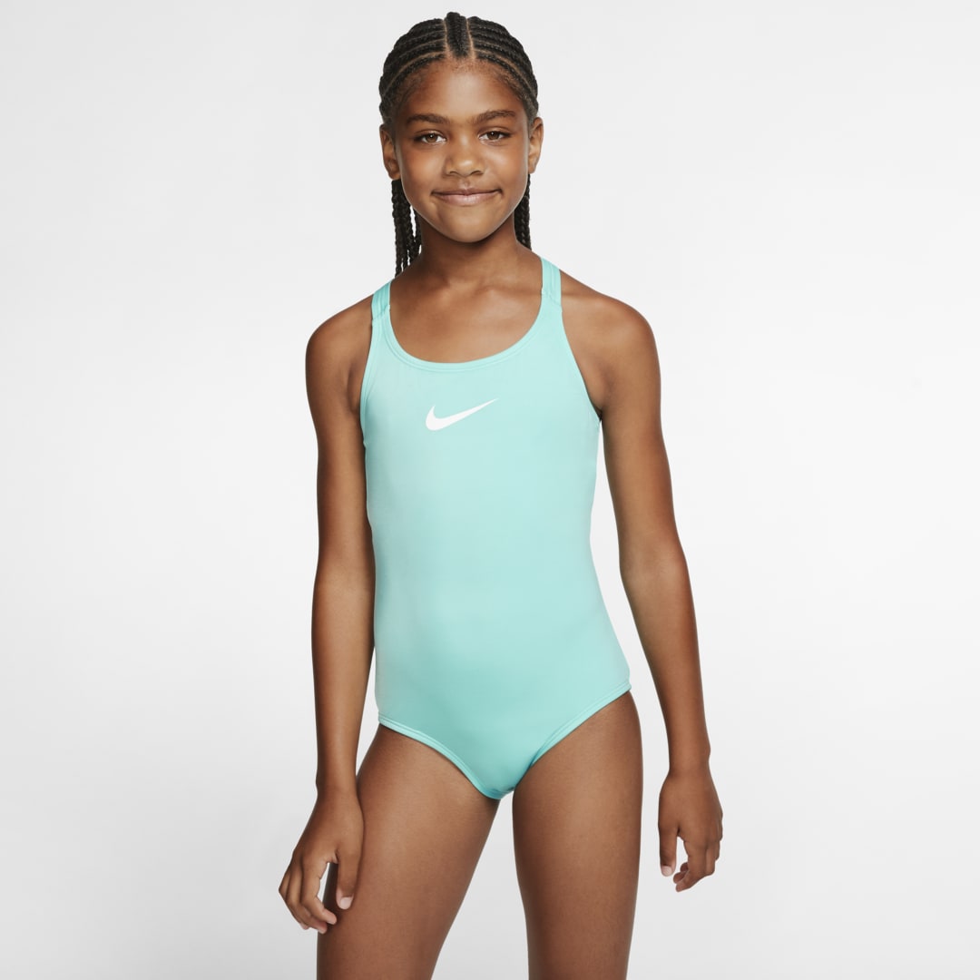 Nike Essential Big Kids' (girls') Racerback Swimsuit In Green
