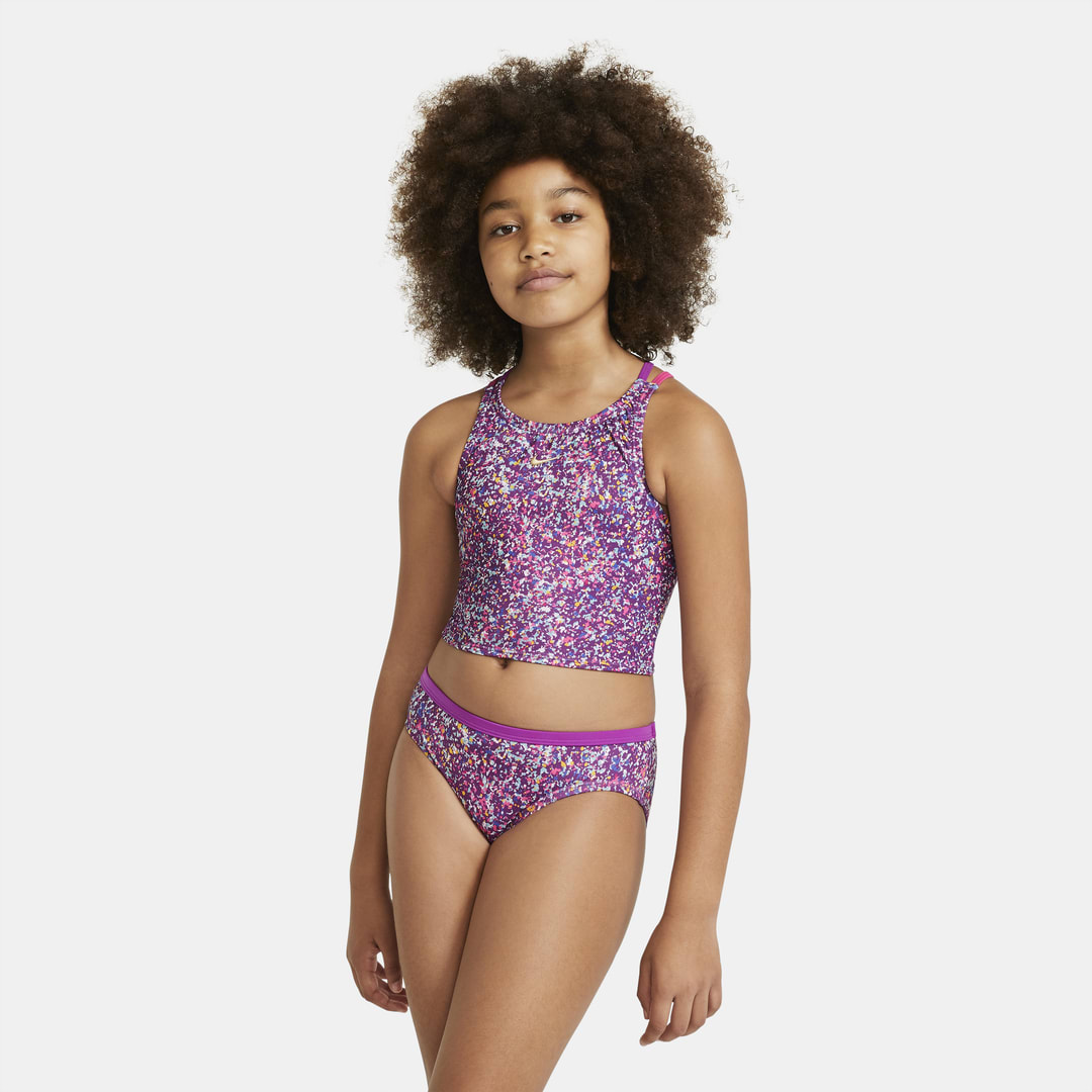 Nike Big Kids' (girls') Spiderback Bikini Set In Purple