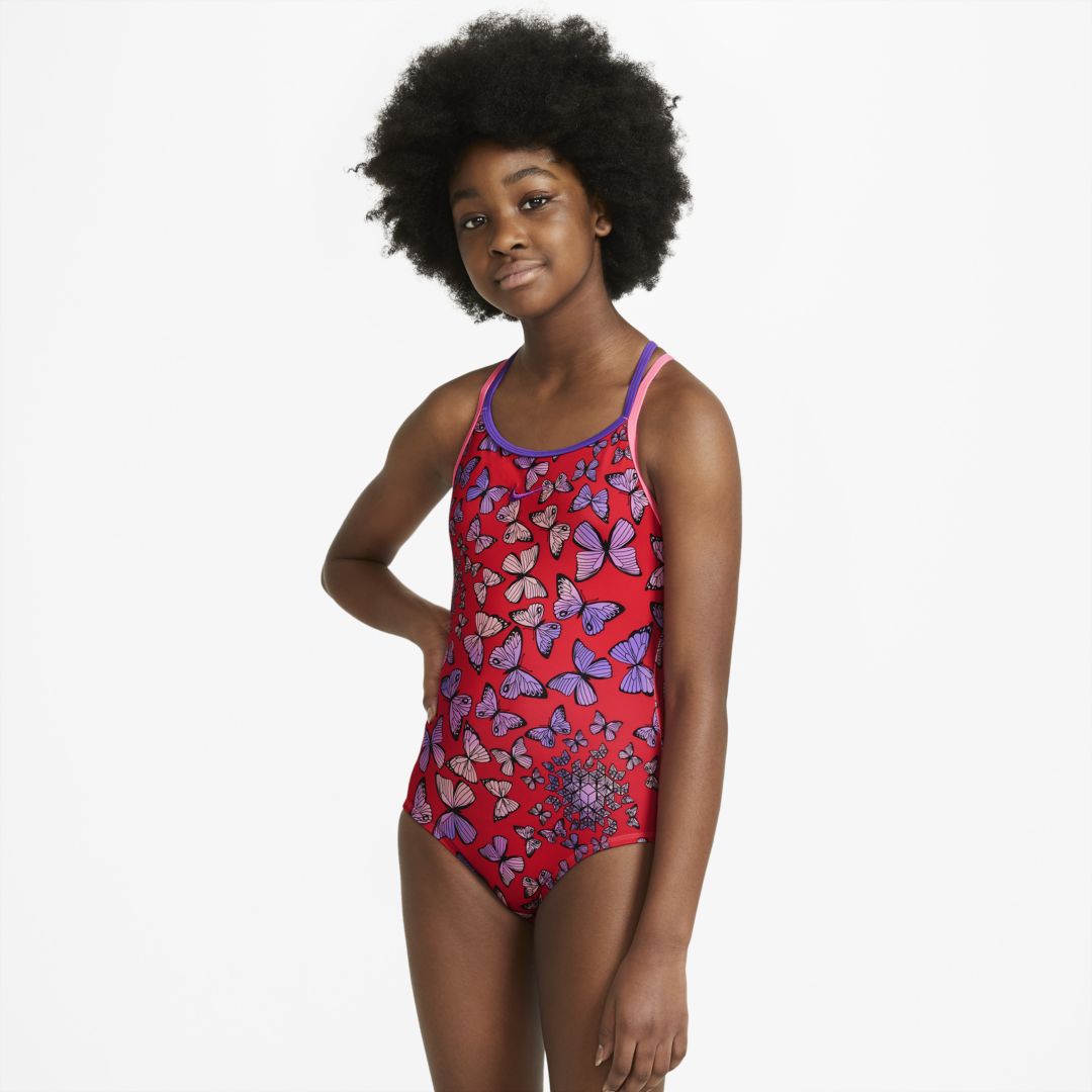 Nike Big Kids' (girls') T-back 1-piece Swimsuit In Red