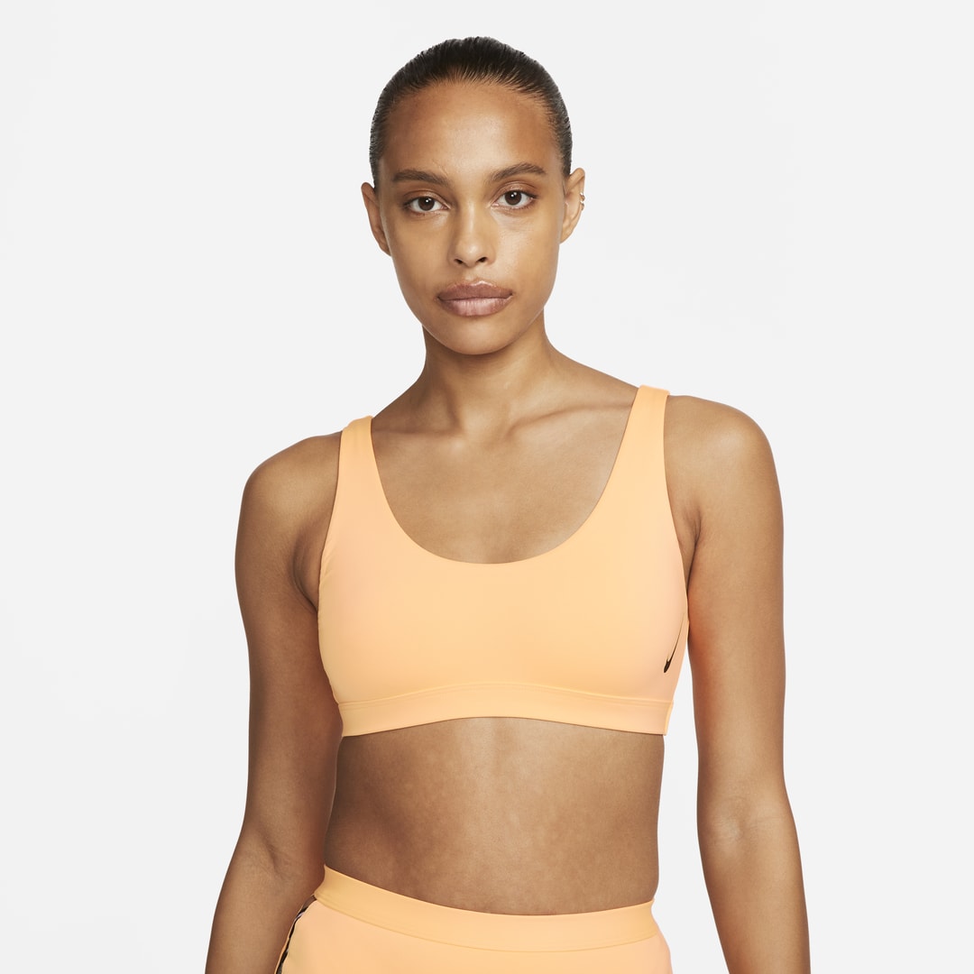 Nike Women's Sneakerkini Scoop Neck Bikini Top In Orange