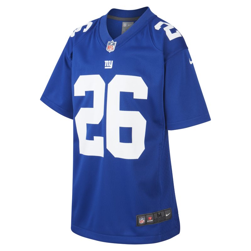 NFL New York Giants Game Jersey (Saquon Barkley) American-Football-Trikot für ältere Kinder - Blau