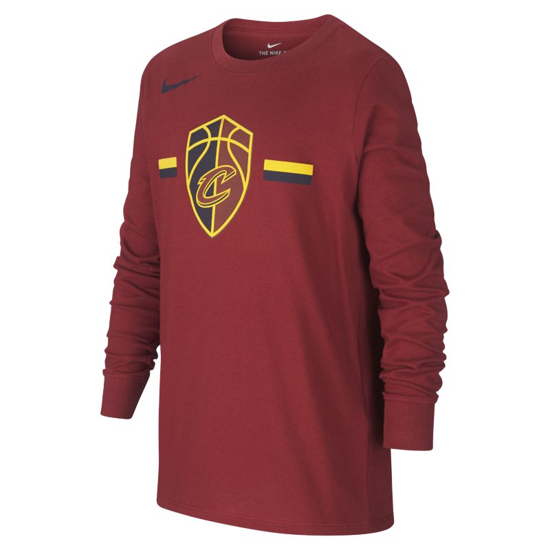 Cleveland Cavaliers Nike Dri-FIT Logo Langarm-NBA-T-Shirt für ältere Kinder - Rot