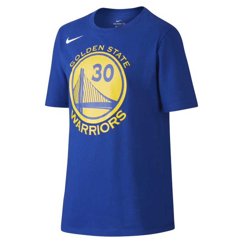 Nike Icon NBA Warriors (Curry) Basketball-T-Shirt für ältere Kinder (Jungen) - Blau