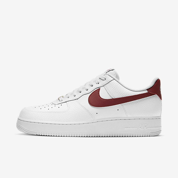 nike air force 1 low white and red