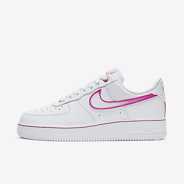 white air forces pink check
