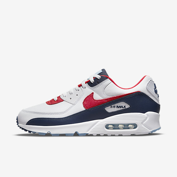 red white and blue air max 90 mens