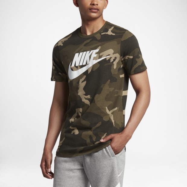 Nike Sportswear Men's Camo T-Shirt - Olive | AA1196-355 | FOOTY.COM