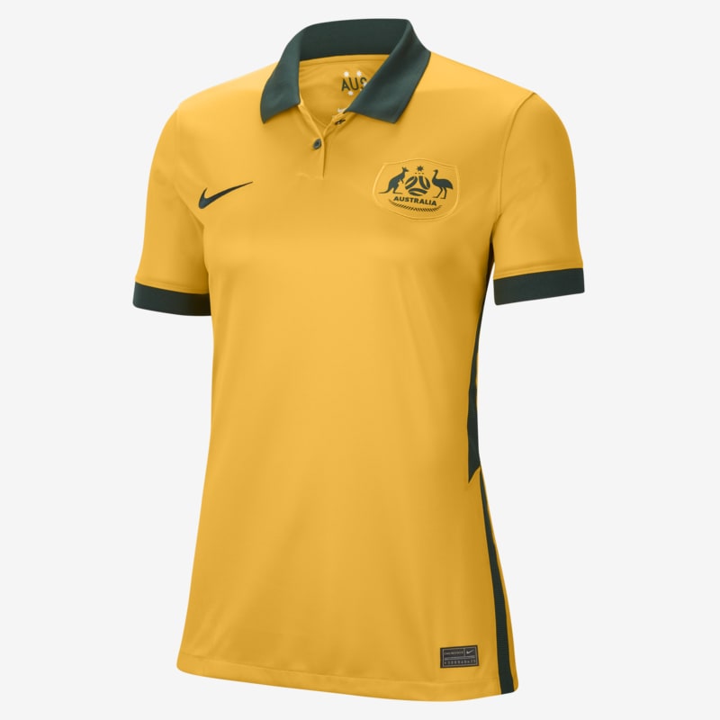 Camisola de futebol do equipamento principal Stadium Austrália 2020 para mulher - Castanho